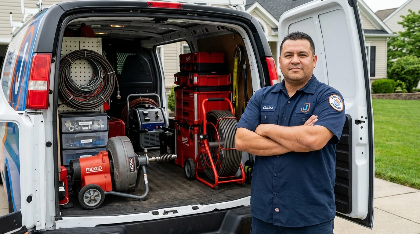 Professional drain cleaning equipment and Johns Plumbing LLC plumber in Brigham City