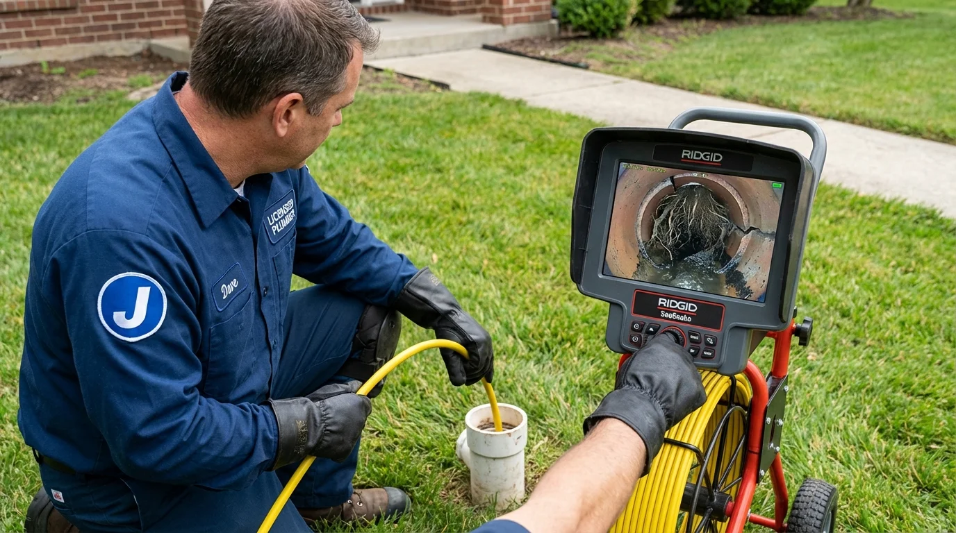 Sewer camera inspection being performed by Johns Plumbing LLC in Brigham City