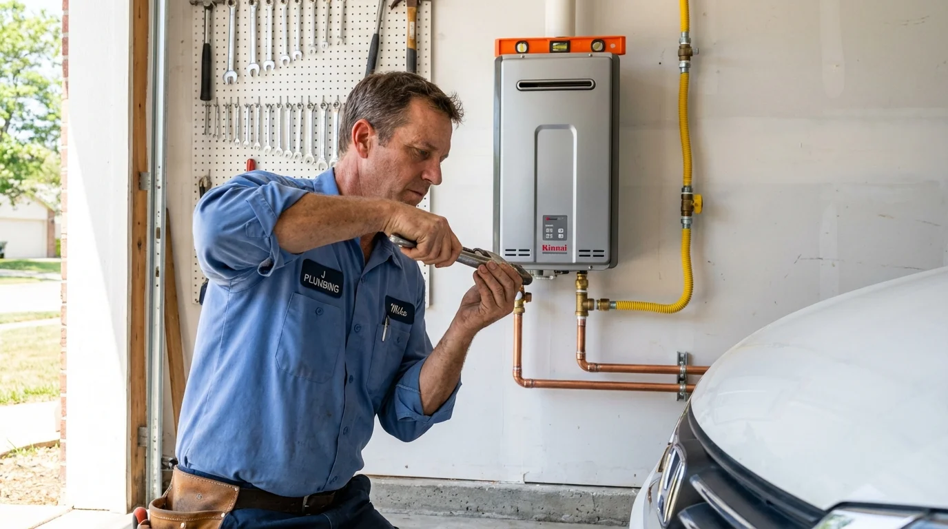 Tankless water heater installation by a Johns Plumbing LLC plumber in Brigham City